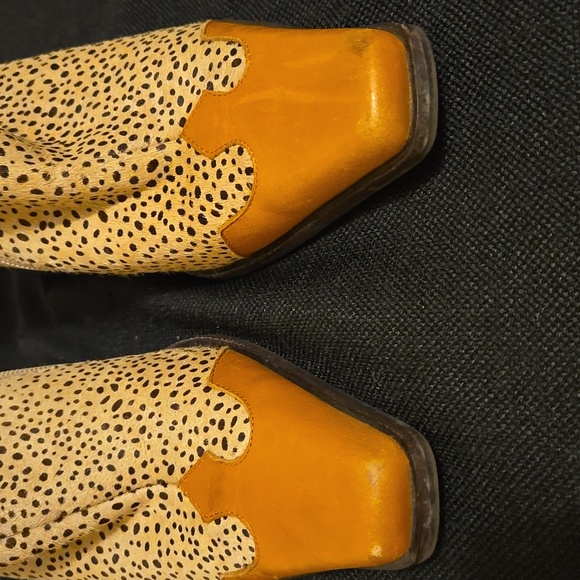 Jeffrey Campbell Ankle Boots - Spotted Tan, Green, and Orange - Picture 8 of 17